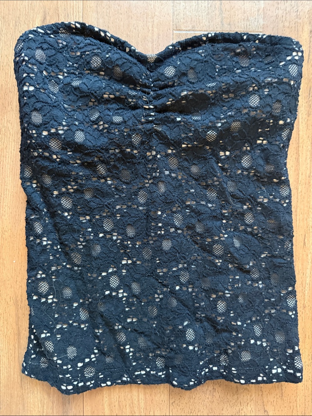 aerie Black Lace Strapless Tank Top